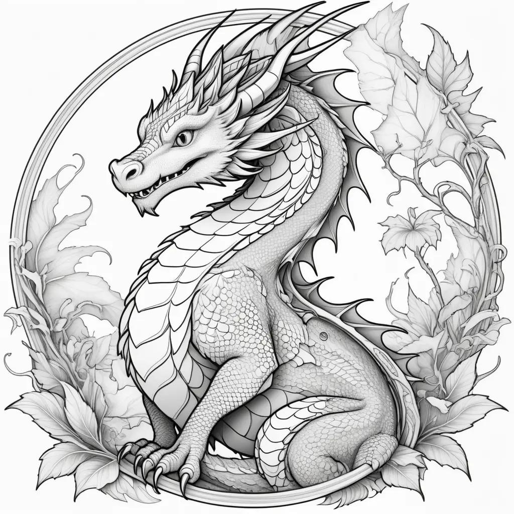 Dragon coloring pages for adults and kids