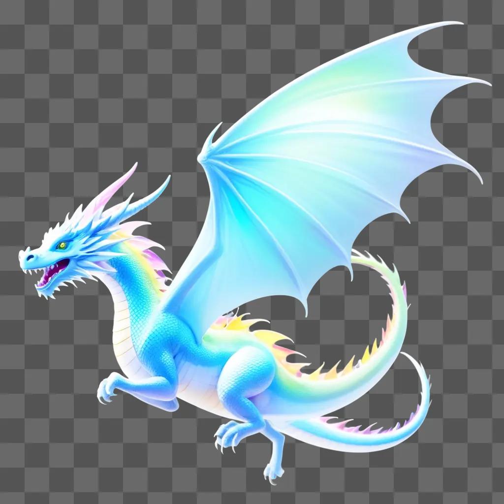 Dragon flying in the air with a transparent background