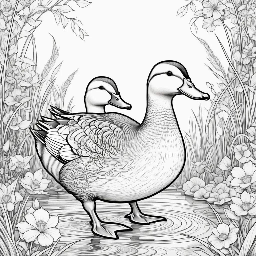 Ducks Coloring Pages showcases adorable duck illustrations