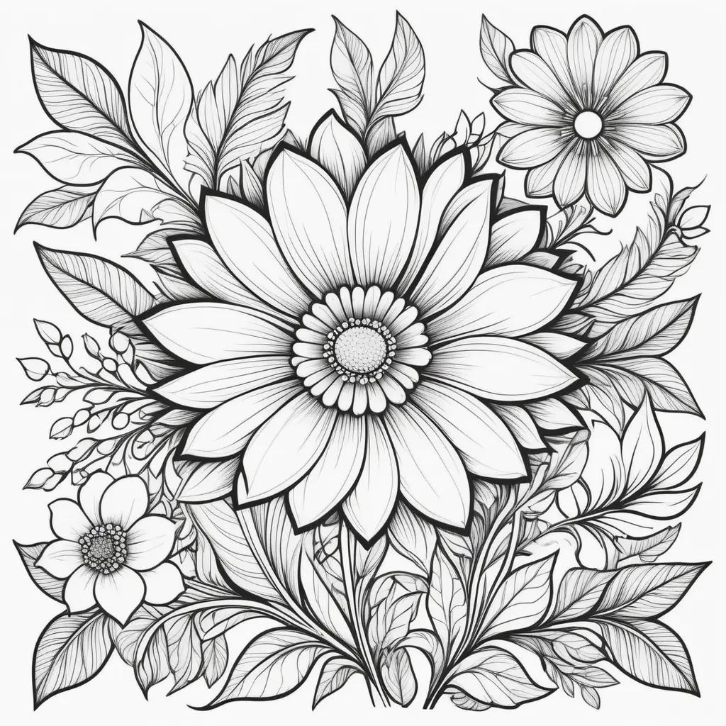 EASY COLORING PAGES OF FLOWERS FOR EVERYONE