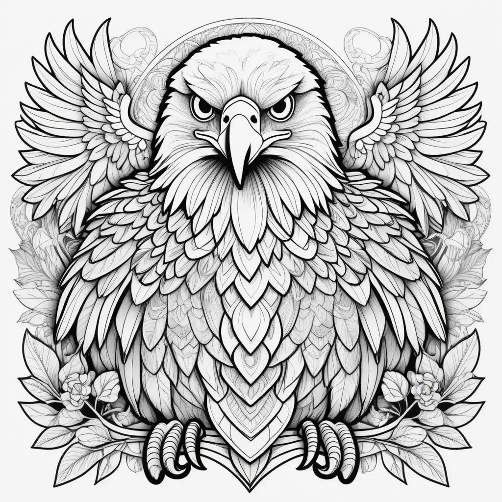 Eagle Coloring Pages: A majestic coloring book featuring a majestic eagle