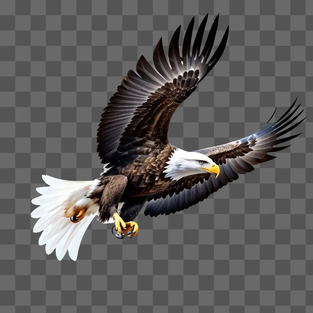 Eagle flying in the air with a transparent background