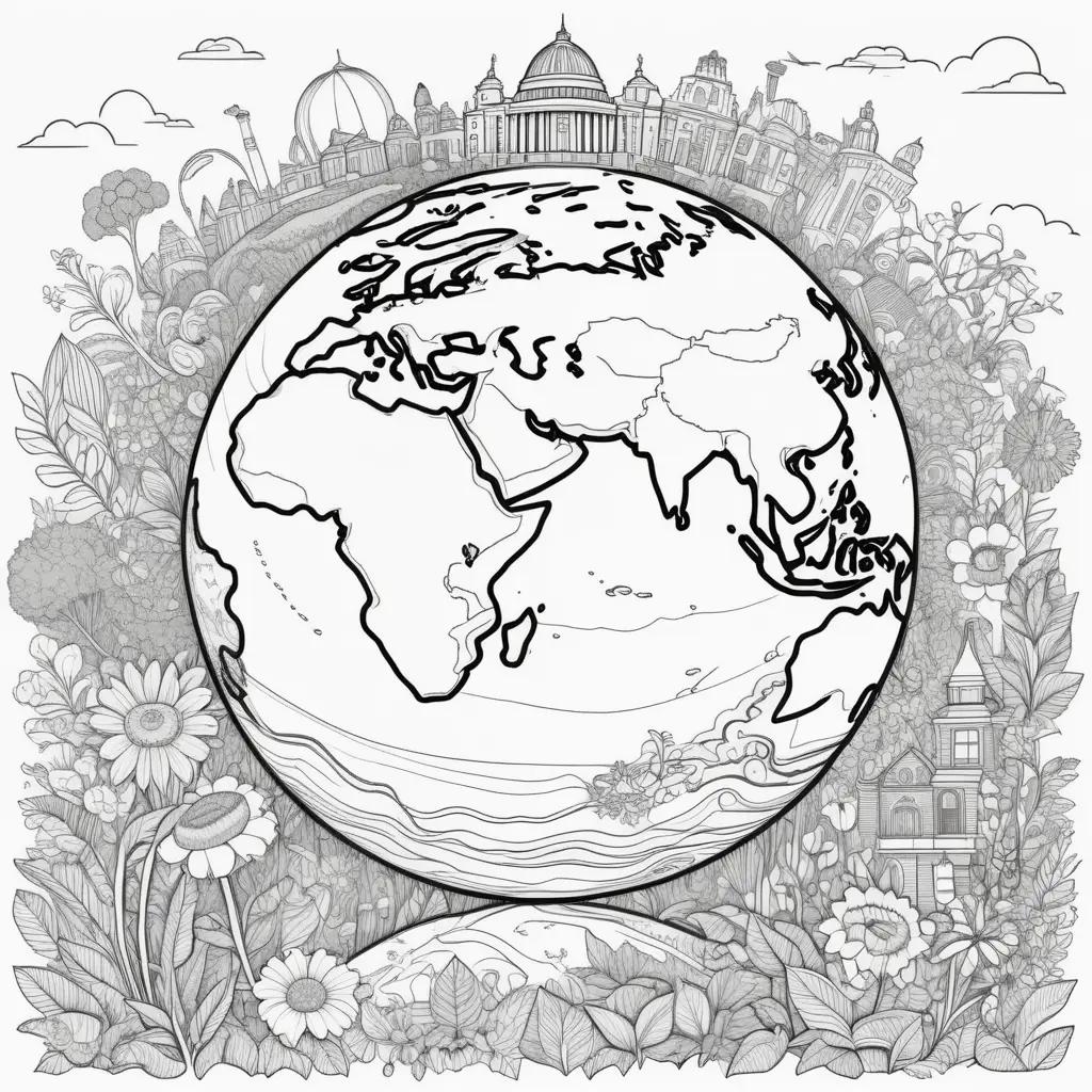 Earth coloring pages for children