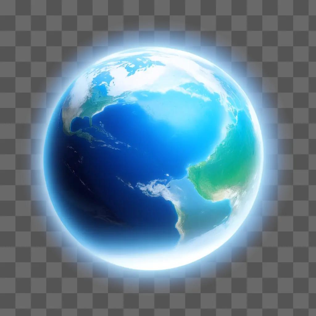 Earth in transparent light