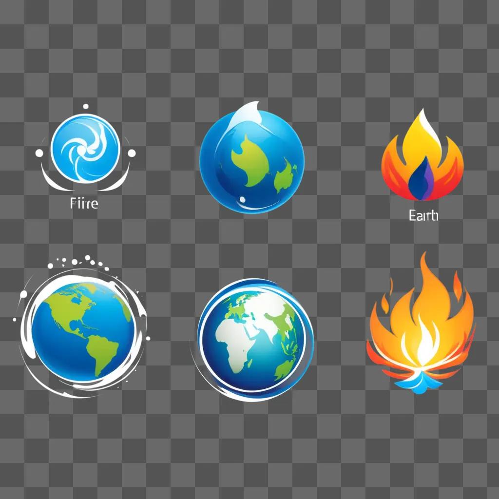 Earth logo with different elements