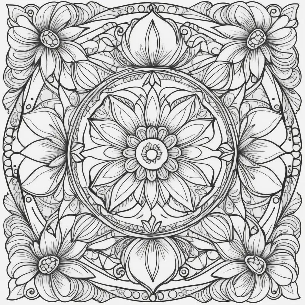 Easily Coloring Adult Flower Page, Adult Coloring Pages