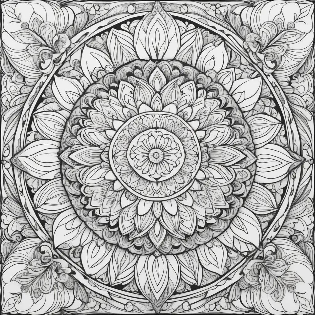 Easily colorable adult coloring pages with intricate designs