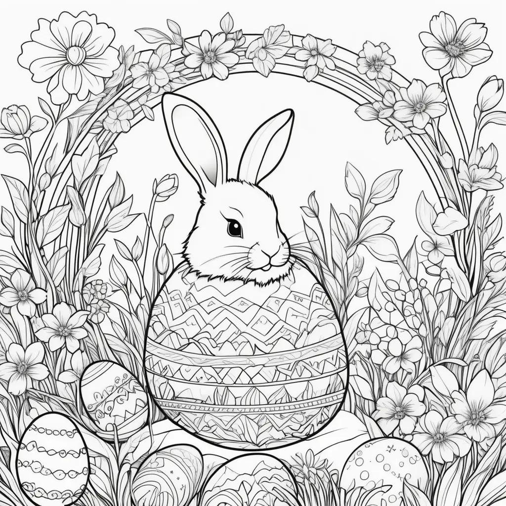 Easter Bunny Coloring Page with Free Printable Coloring Pages