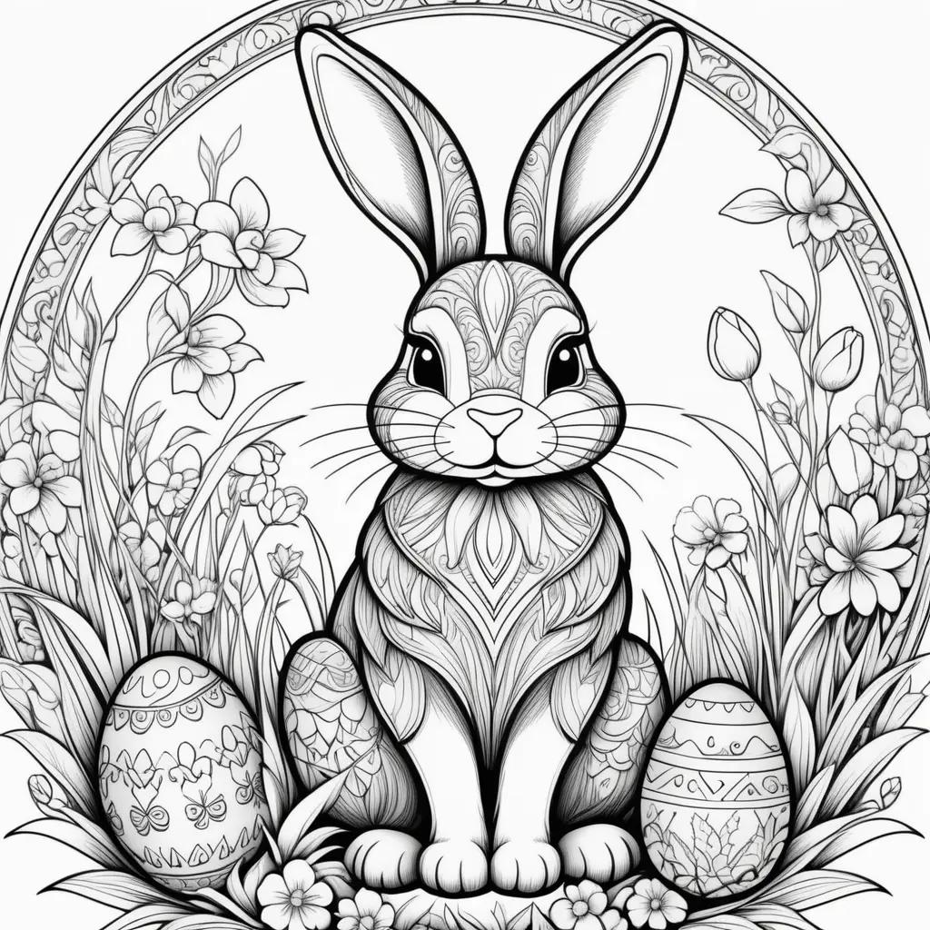 Easter Bunny Coloring Pages: A Beautifully Designed Easter Bunny Coloring Page