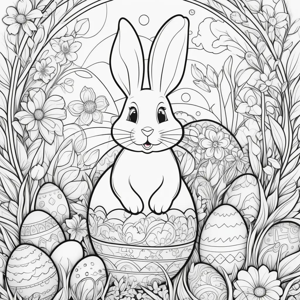 Easter Bunny coloring page with free Easter coloring pages