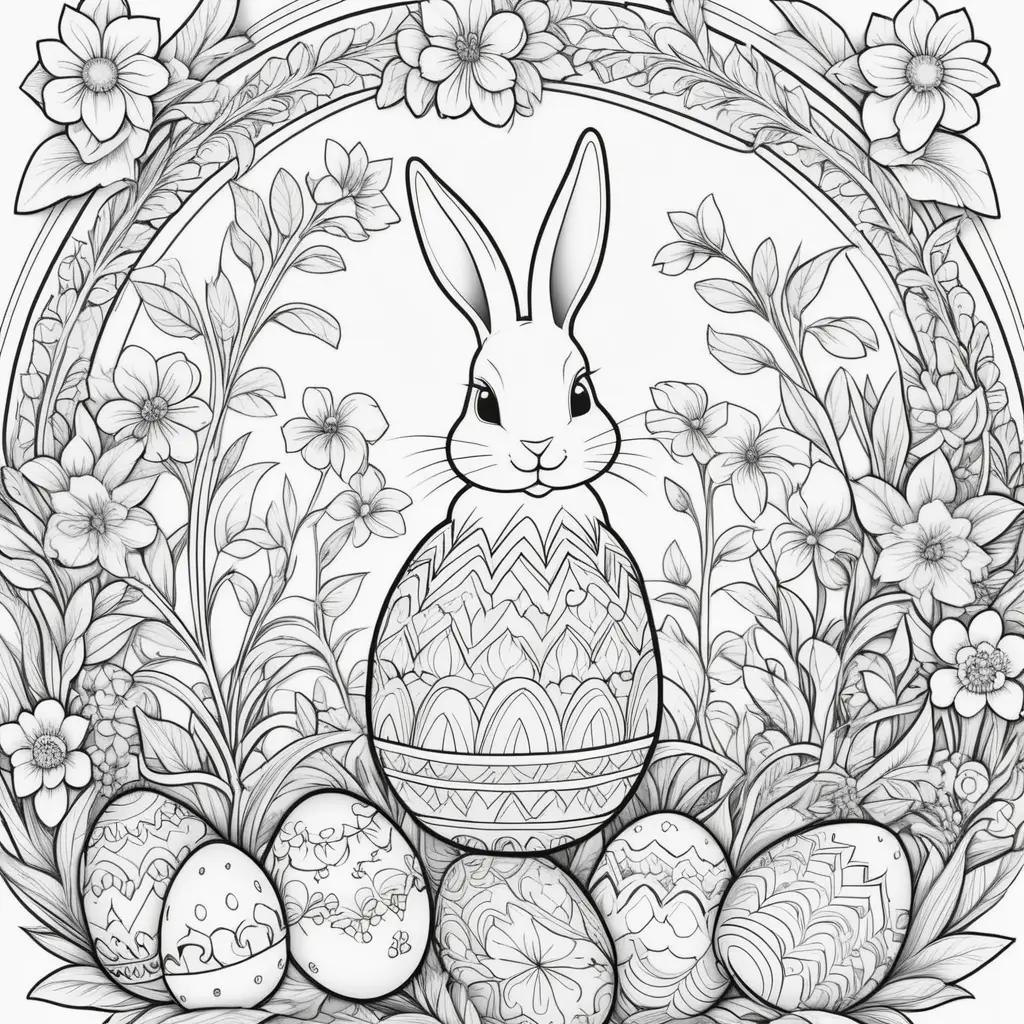 Easter Coloring Pages: Free Printable Bunny Eggs and Flowers