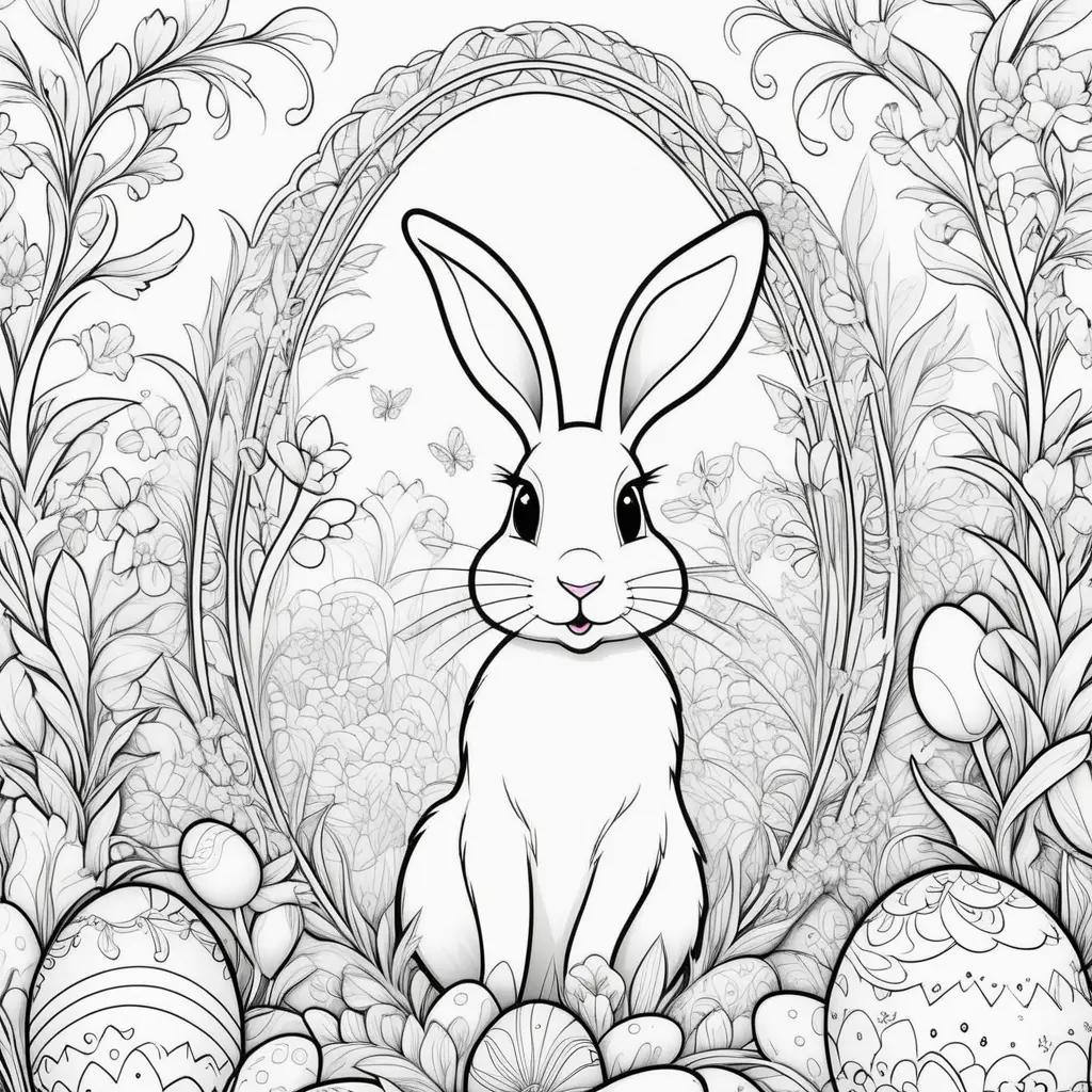 Easter Coloring Pages with a Bunny