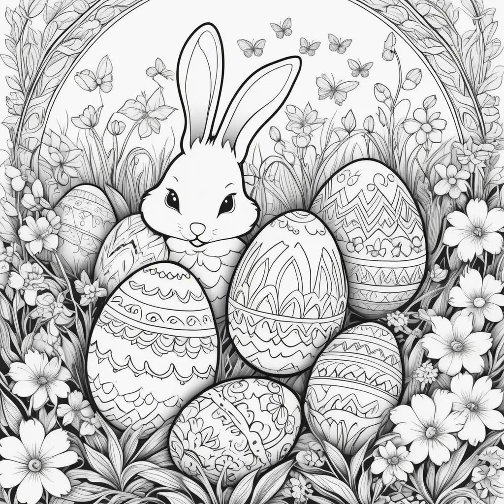 Easter coloring pages with free printable Easter coloring pages and a bunny