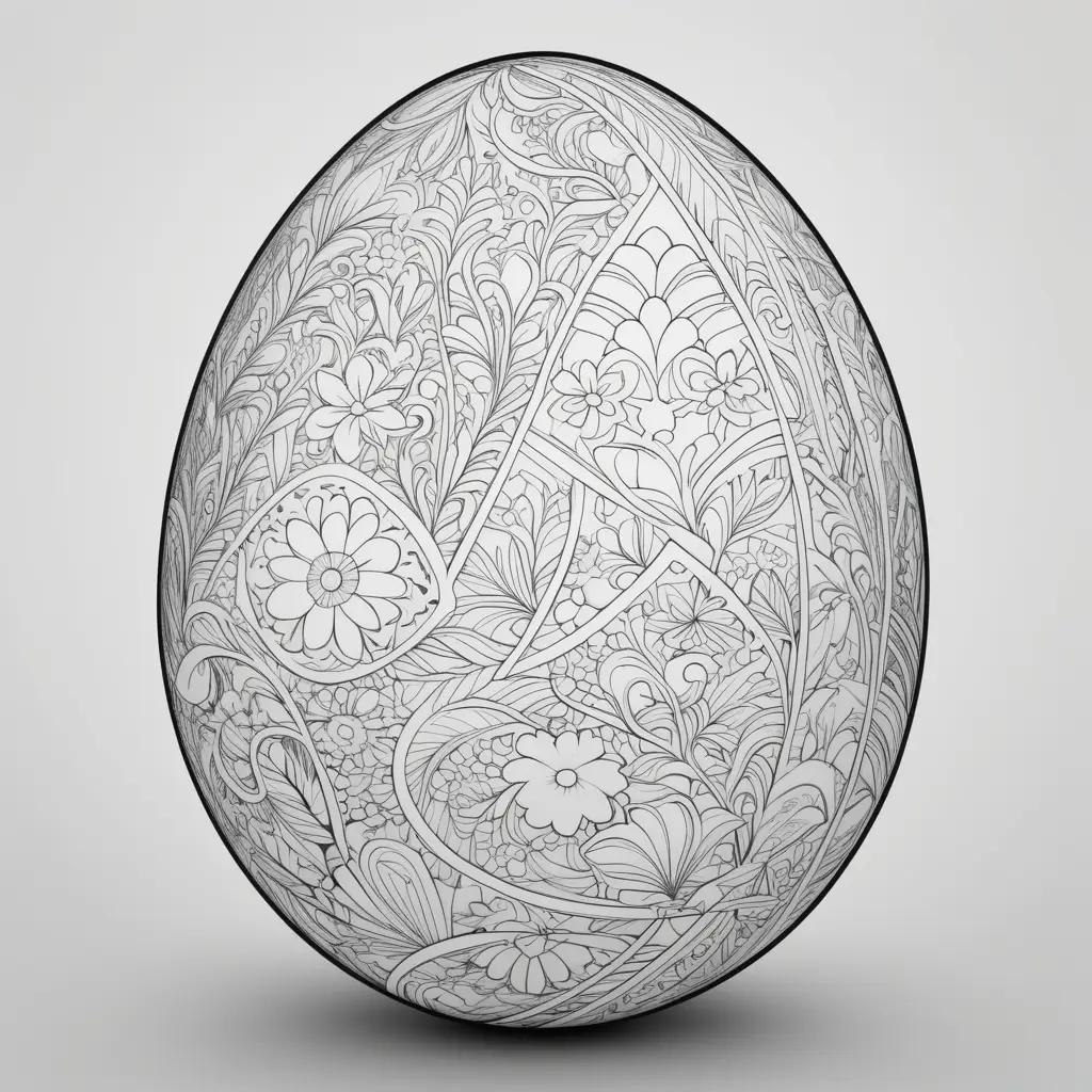 Easter egg coloring page featuring an ornate design