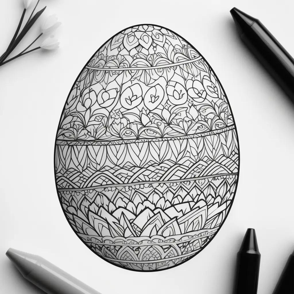 Easter egg coloring pages featuring a detailed design