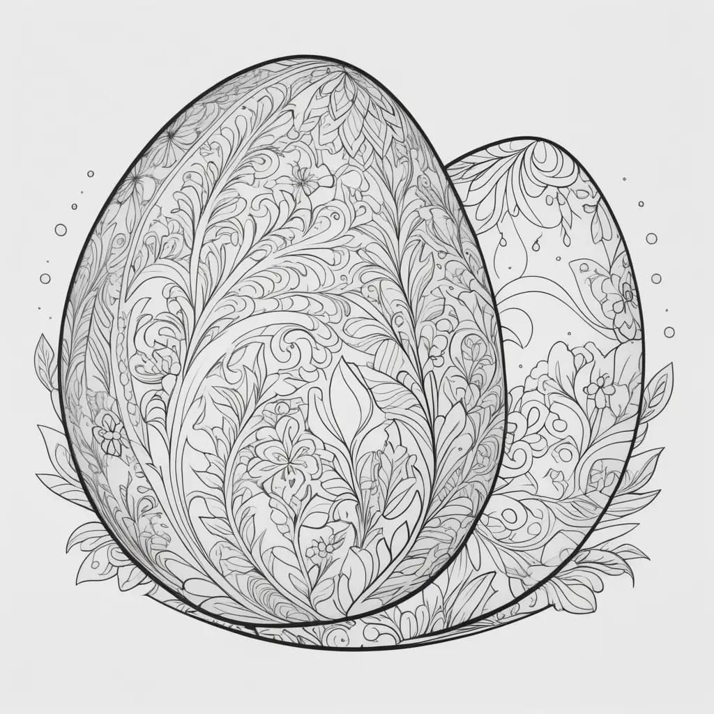 Easter egg coloring pages featuring ornate designs