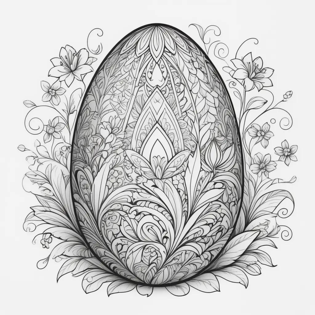 Easter egg coloring pages with intricate designs