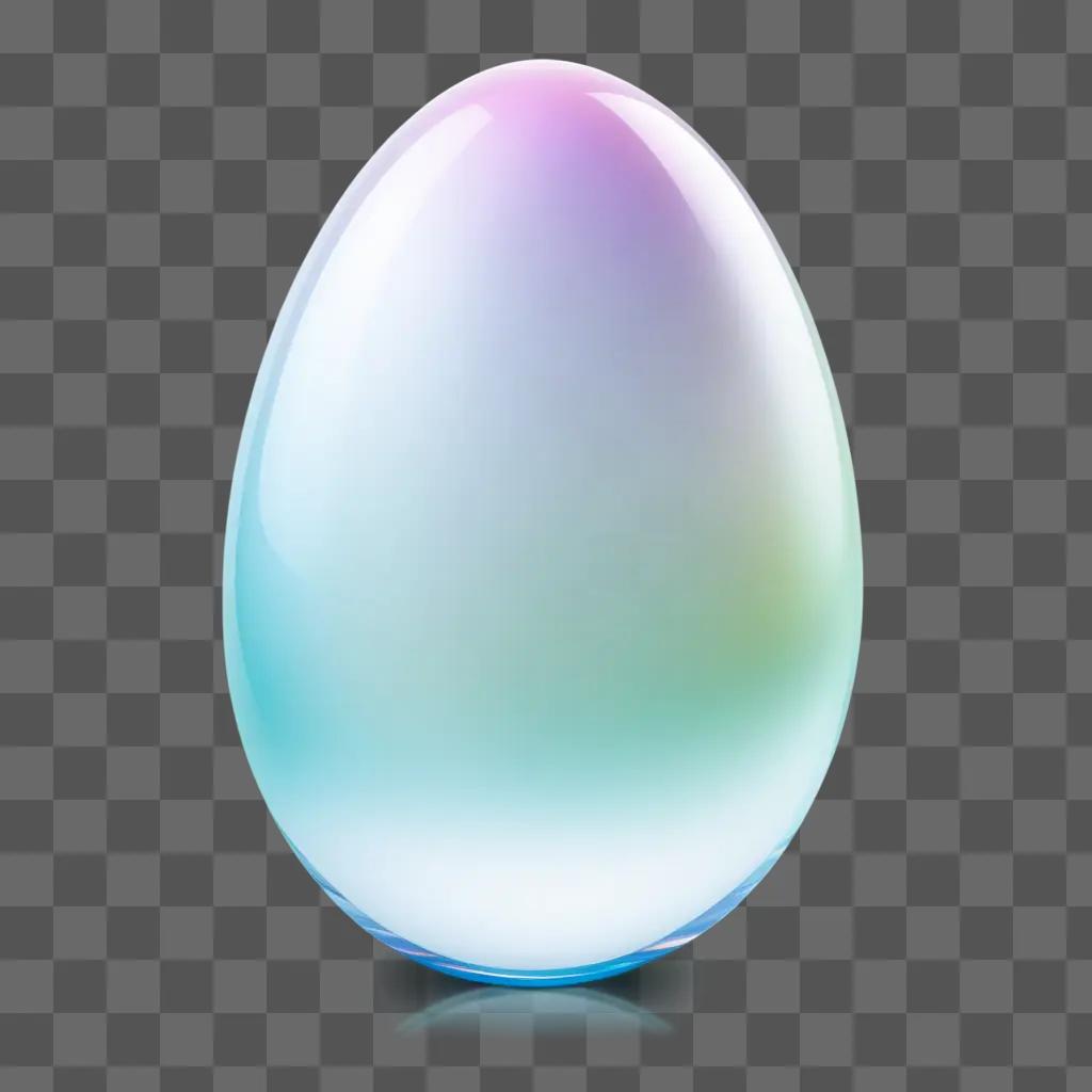 Easter egg is transparent and shiny