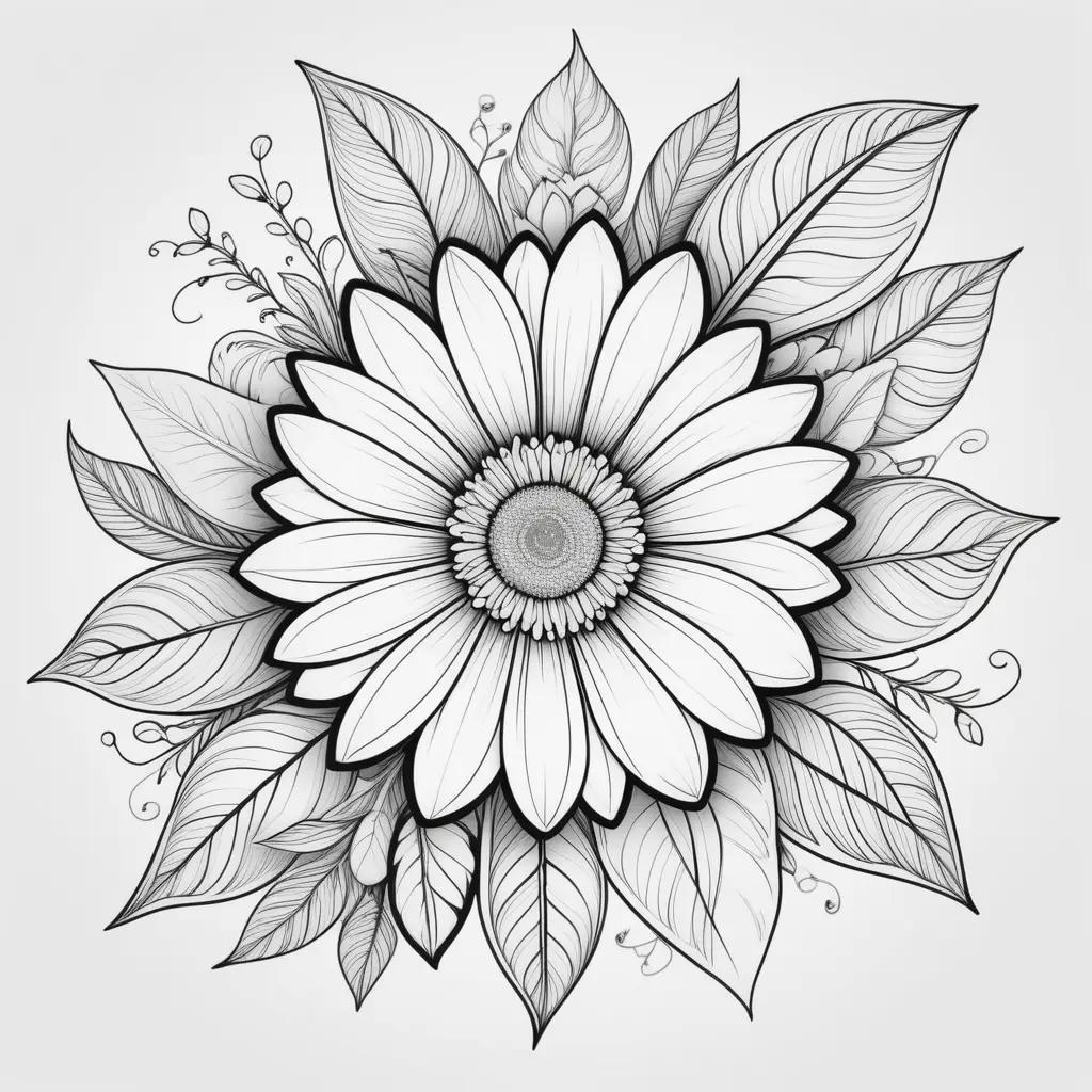 Easy Coloring Pages for Kids - Flower Coloring Page