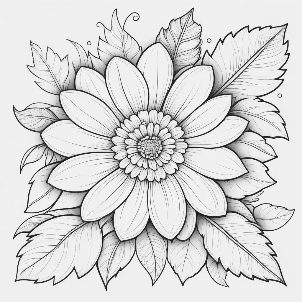 Easy Coloring Pages for Kids with Flower