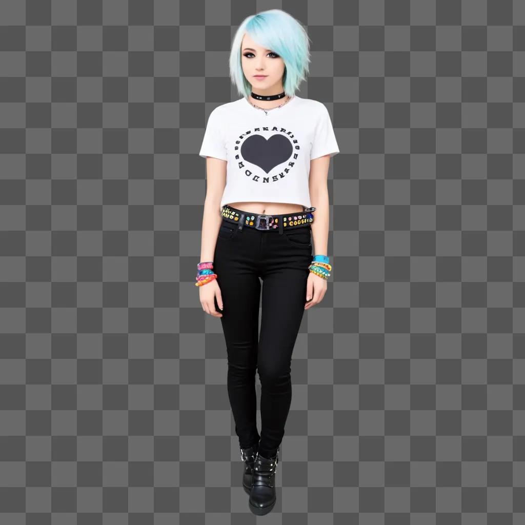 Eemo girl with emo clothes on