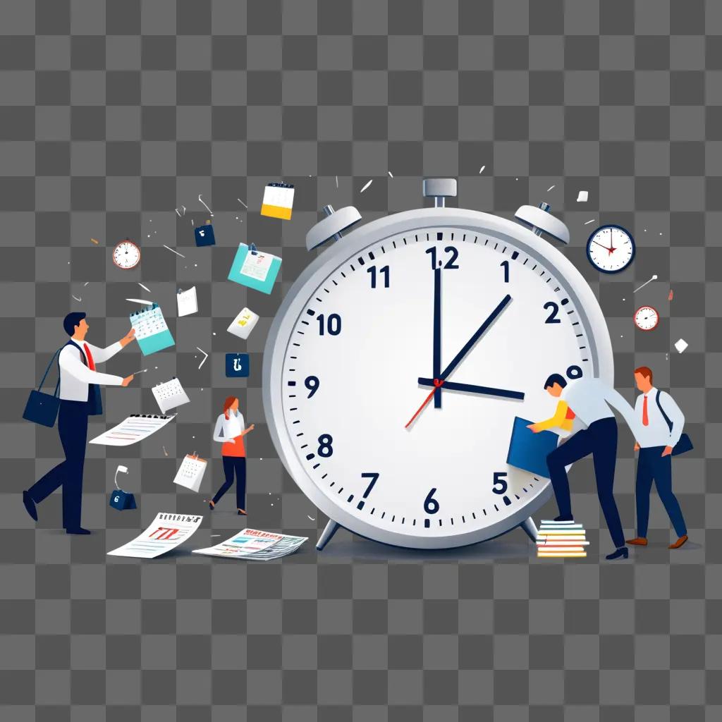 Efficient time management: people around clock