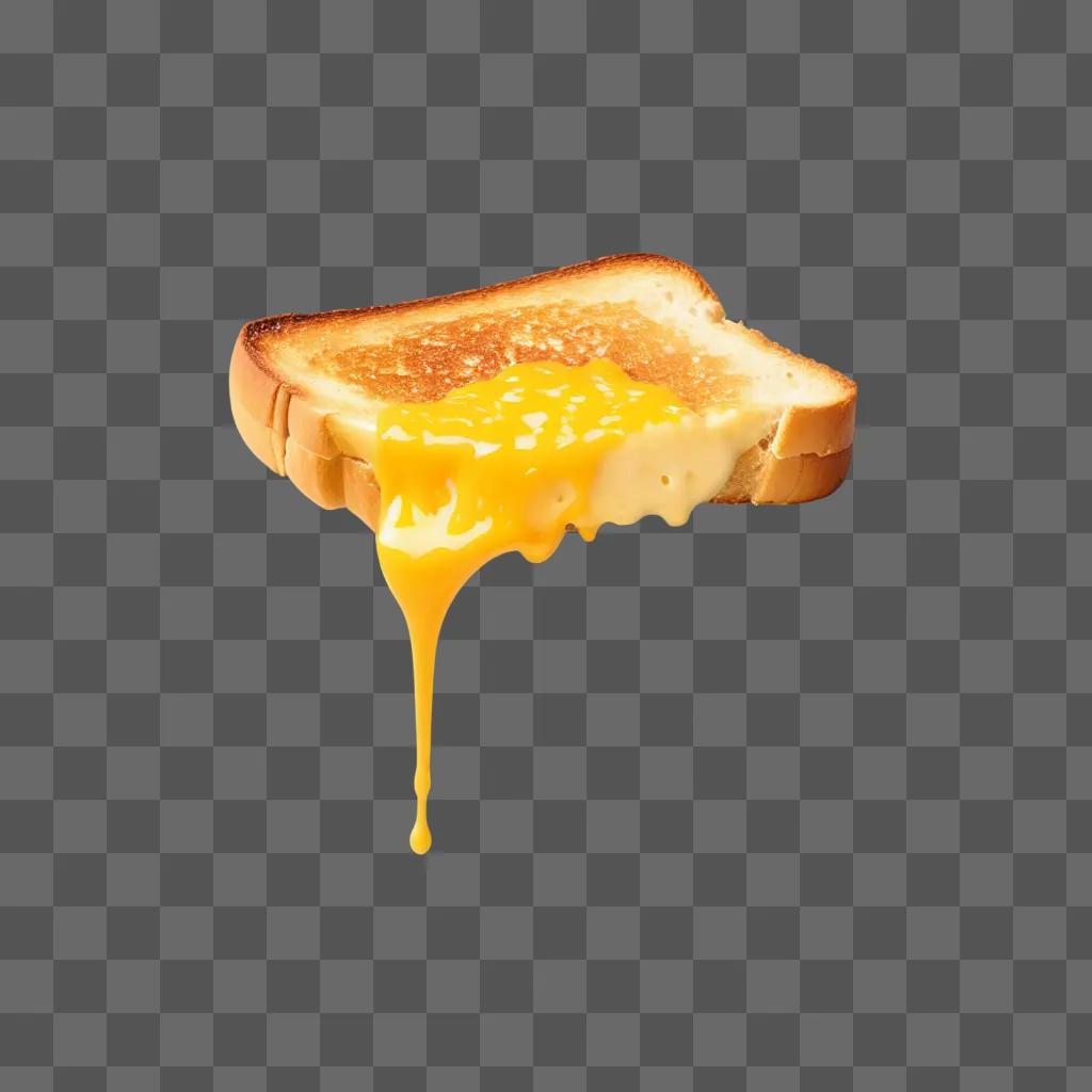 Egg and melted cheese on a piece of bread