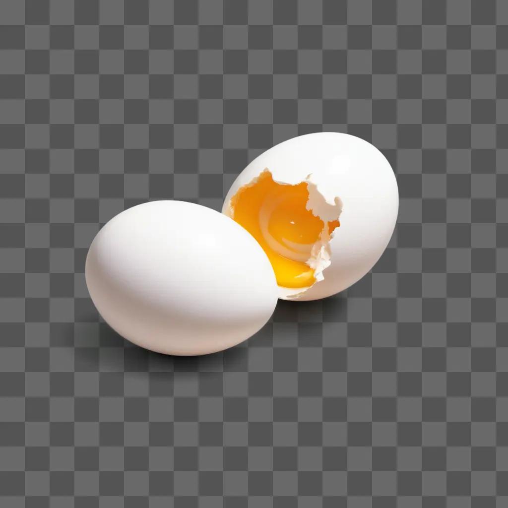 Egg drawing realistic, with open yolk