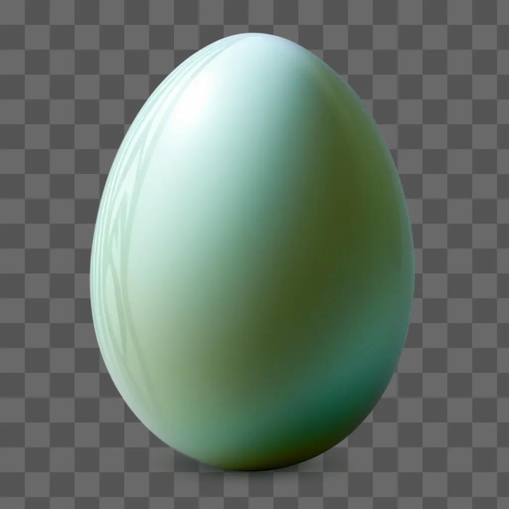 Egg with transparent design on a green background