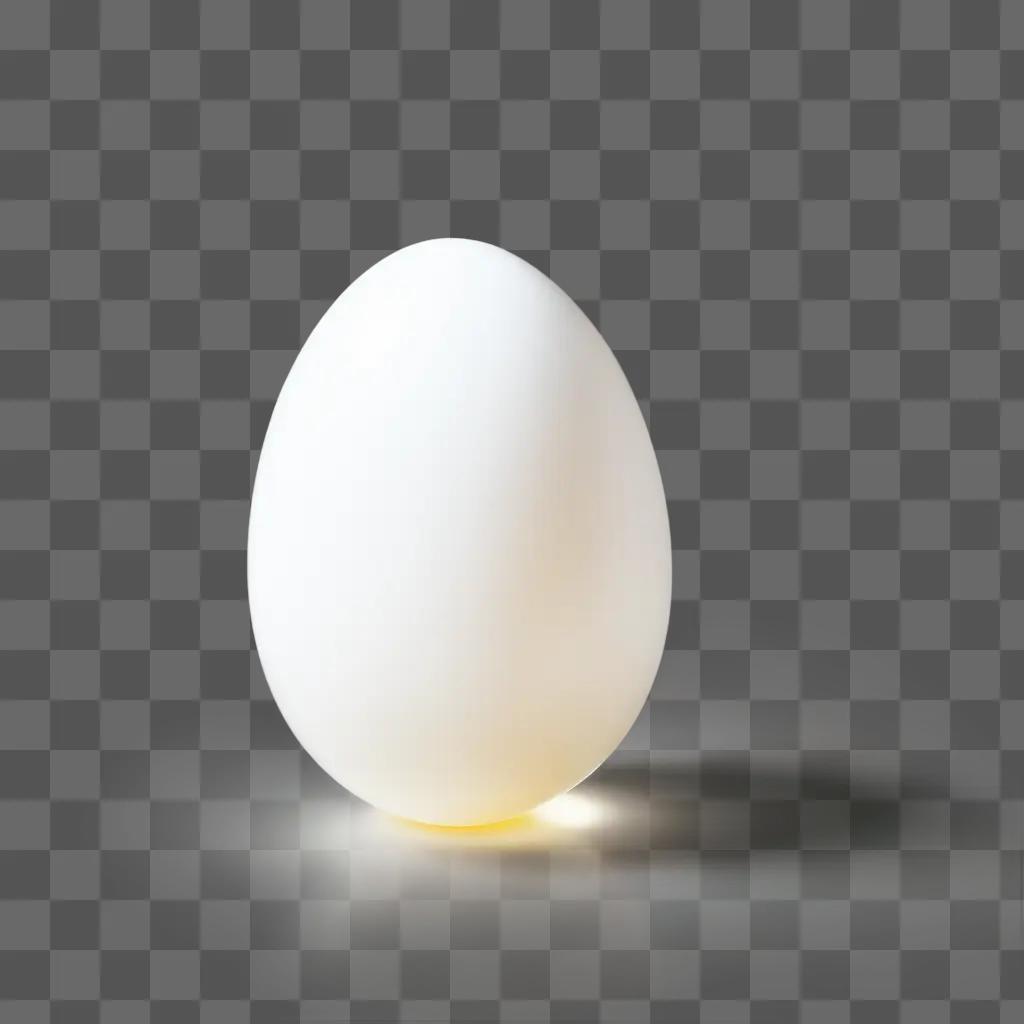 Egg with white shadow on a white background