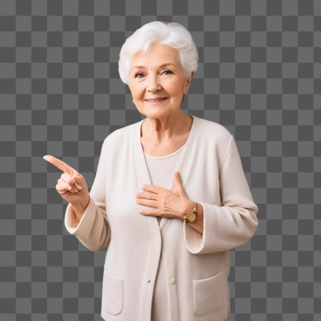 Elderly woman with a heartfelt smile