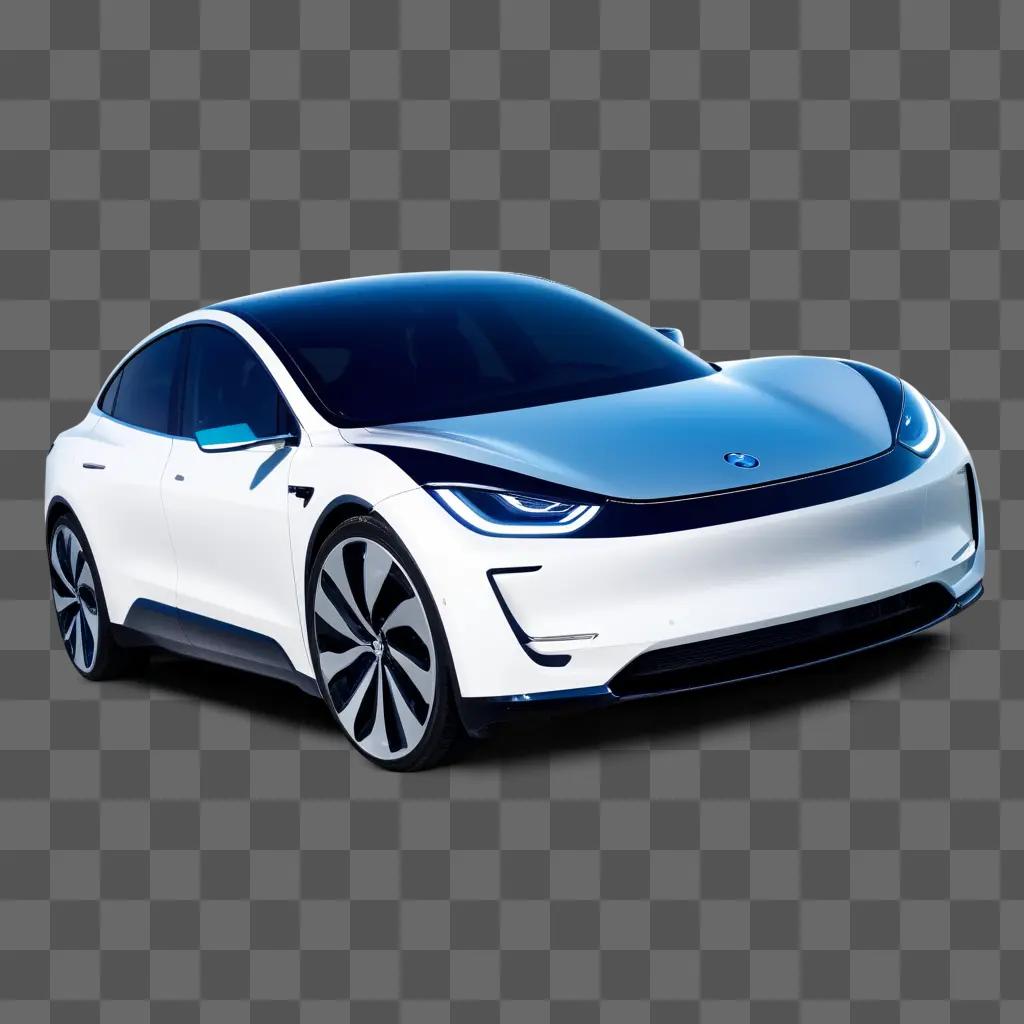 Electric car design with a blue tint