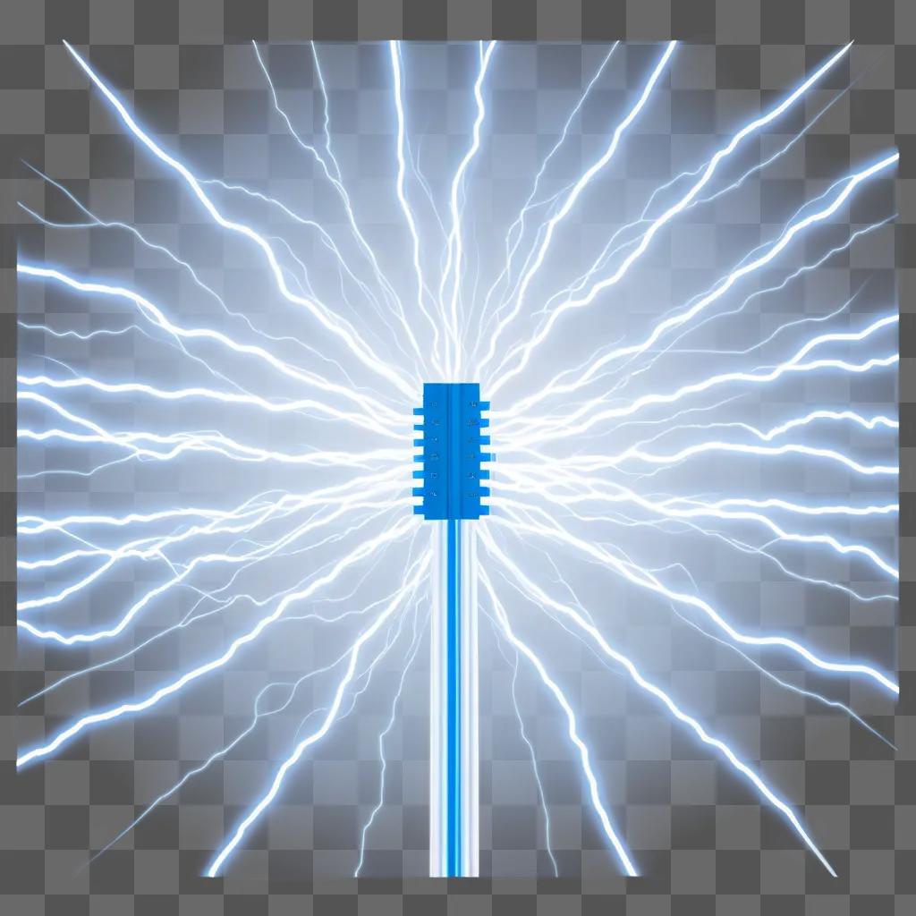 Electricity flows through transparent blue device