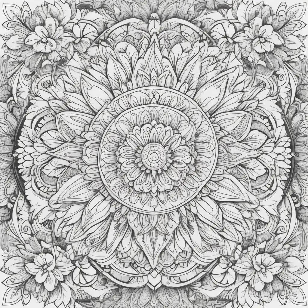 Elegant adult coloring pages featuring easy designs