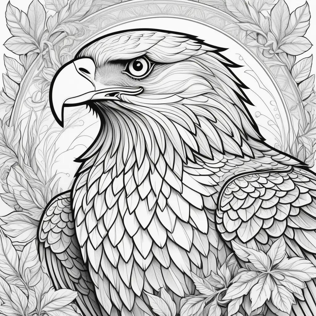 Elegant black and white eagle coloring pages