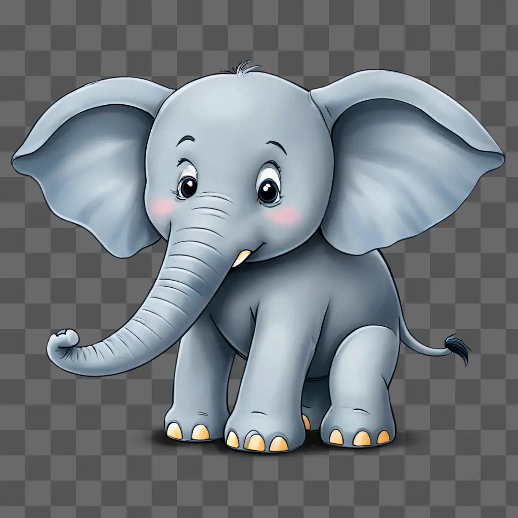 Elegant elephant drawing for kids