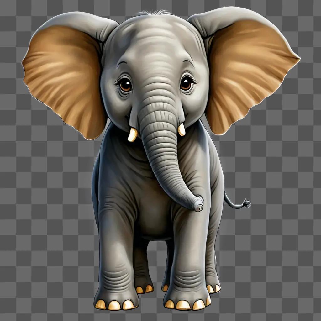 Elegant elephant drawing for kids with big ears