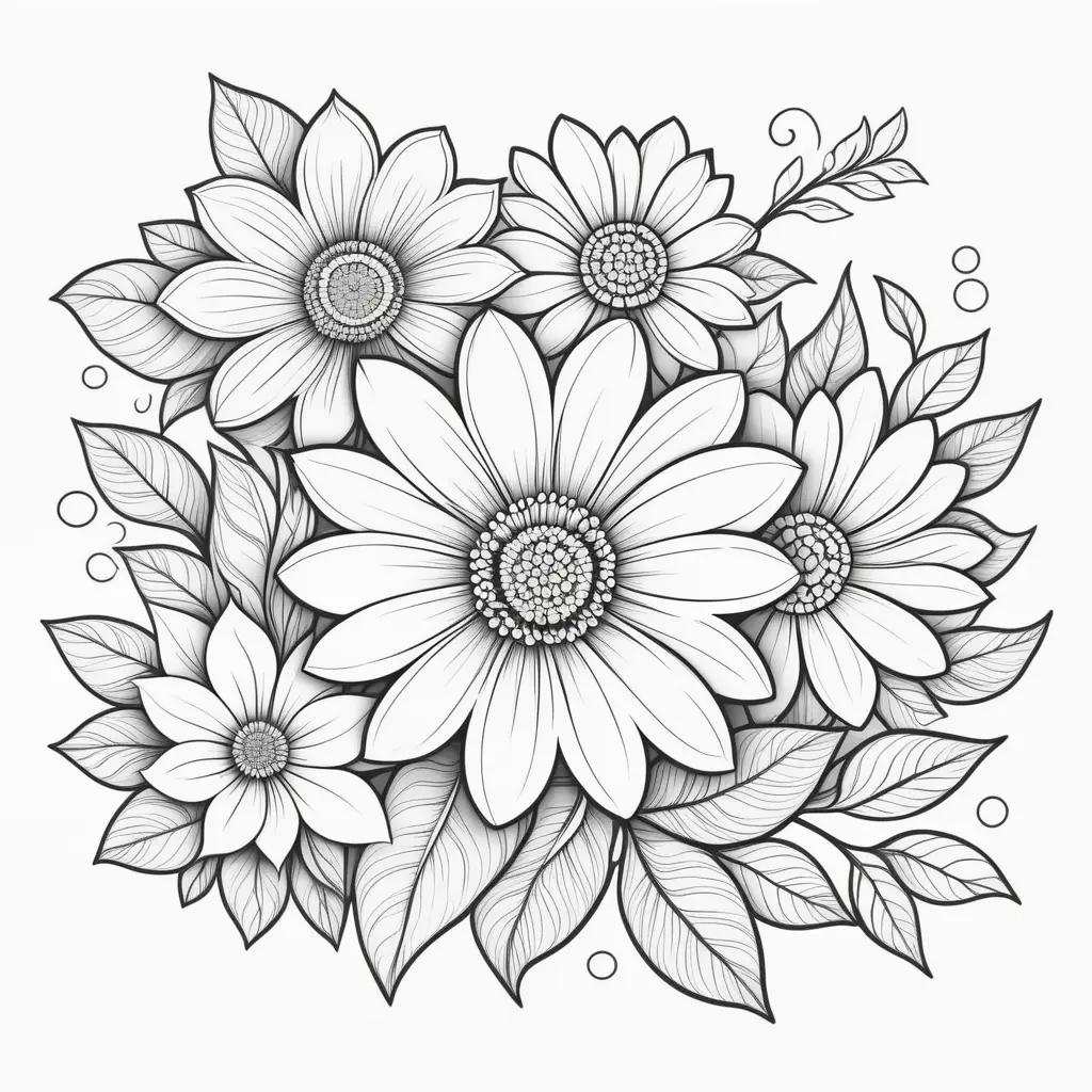 Elegant flower coloring pages for adults and kids