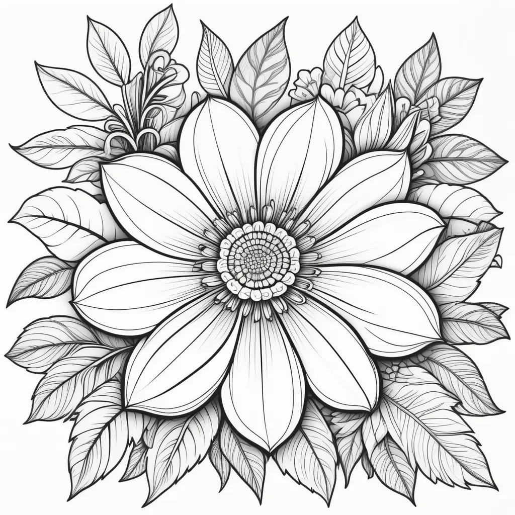 Elegant flower coloring pages for beginners