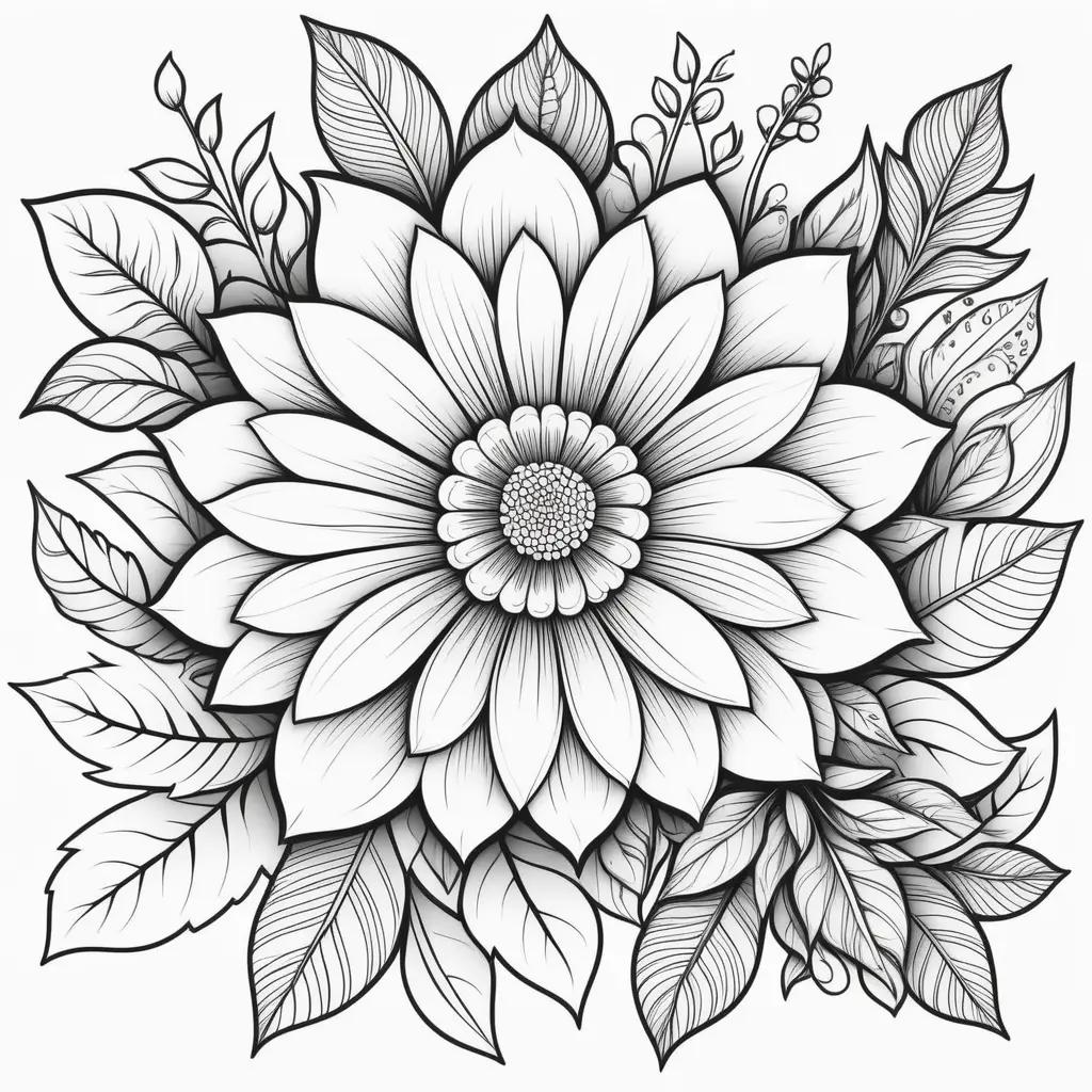 Elegant flower coloring pages for kids