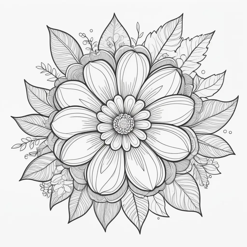 Elegant flower coloring pages for kids to color