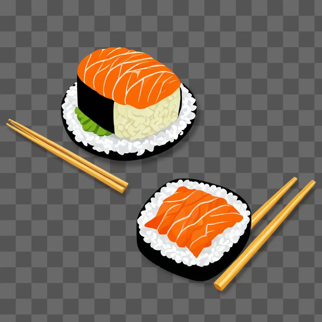 Elegant sushi drawing for kids to enjoy