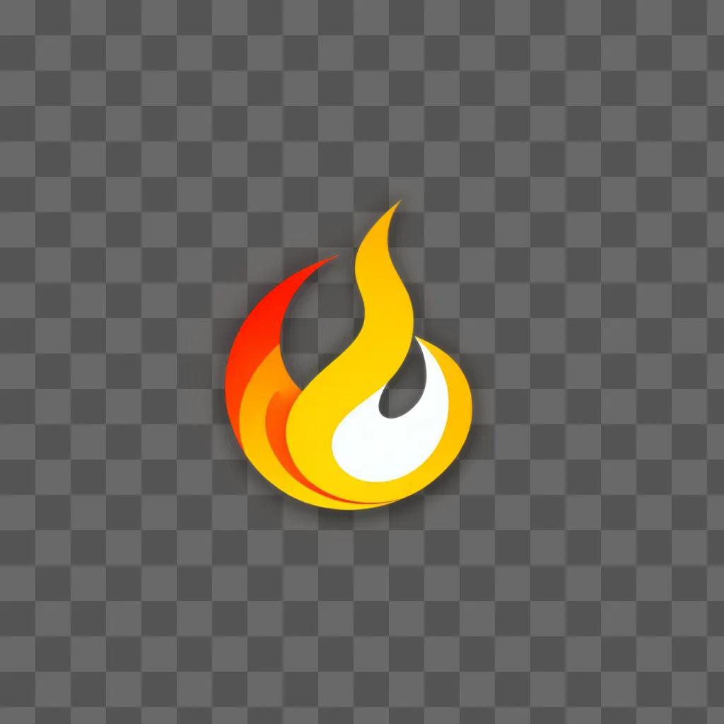 Elemental logo of fire on yellow background