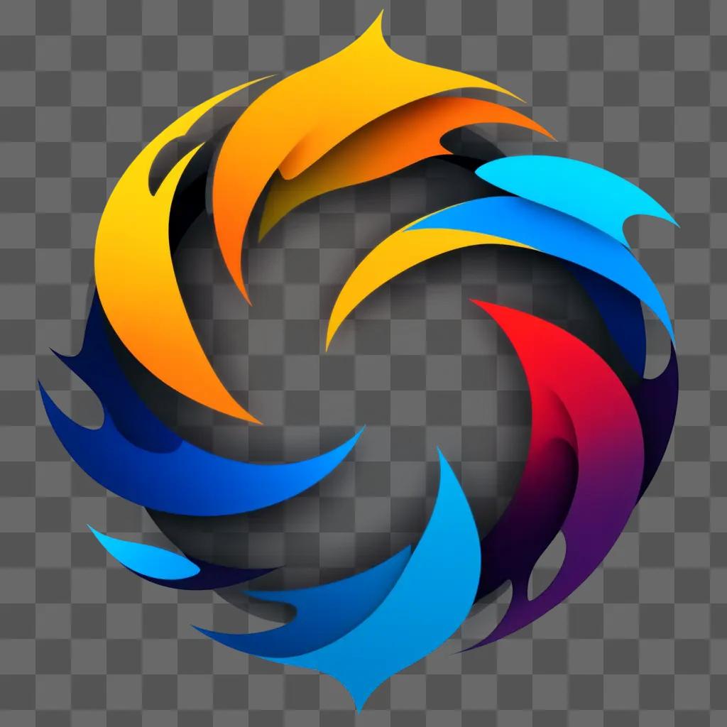 Elemental logo with multicolored elements