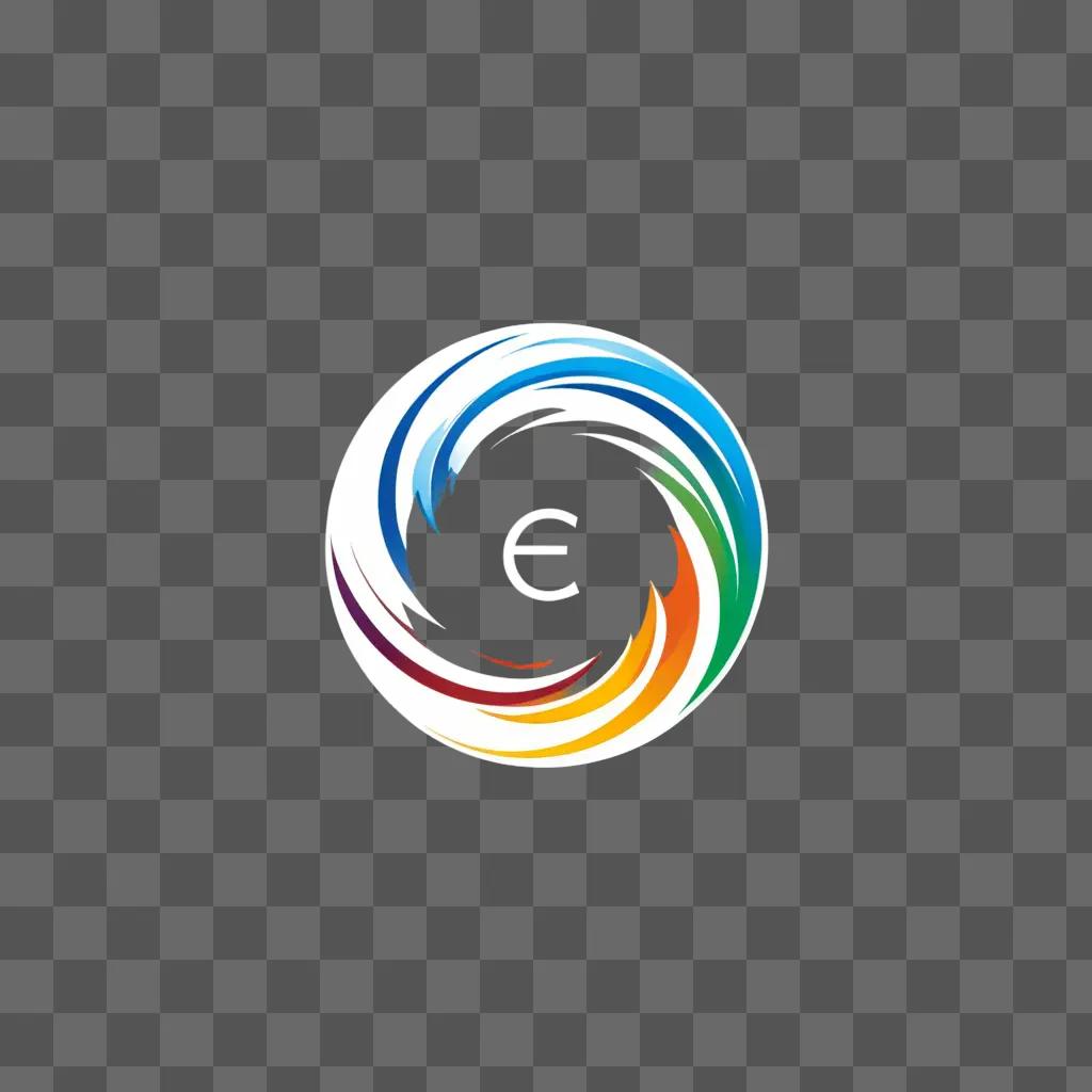 Elemental logo with swirl in light blue, orange, green and red