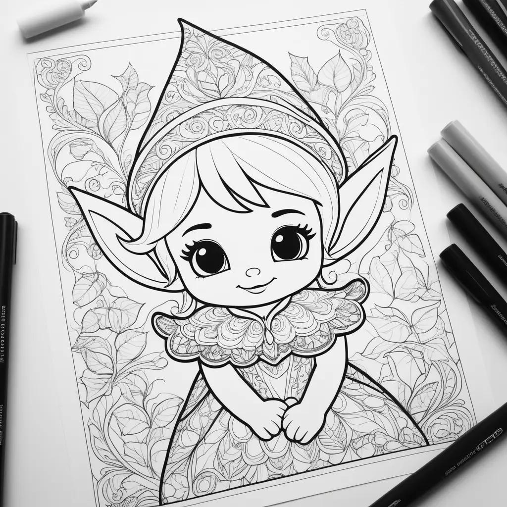 Elf on shelf coloring pages for kids