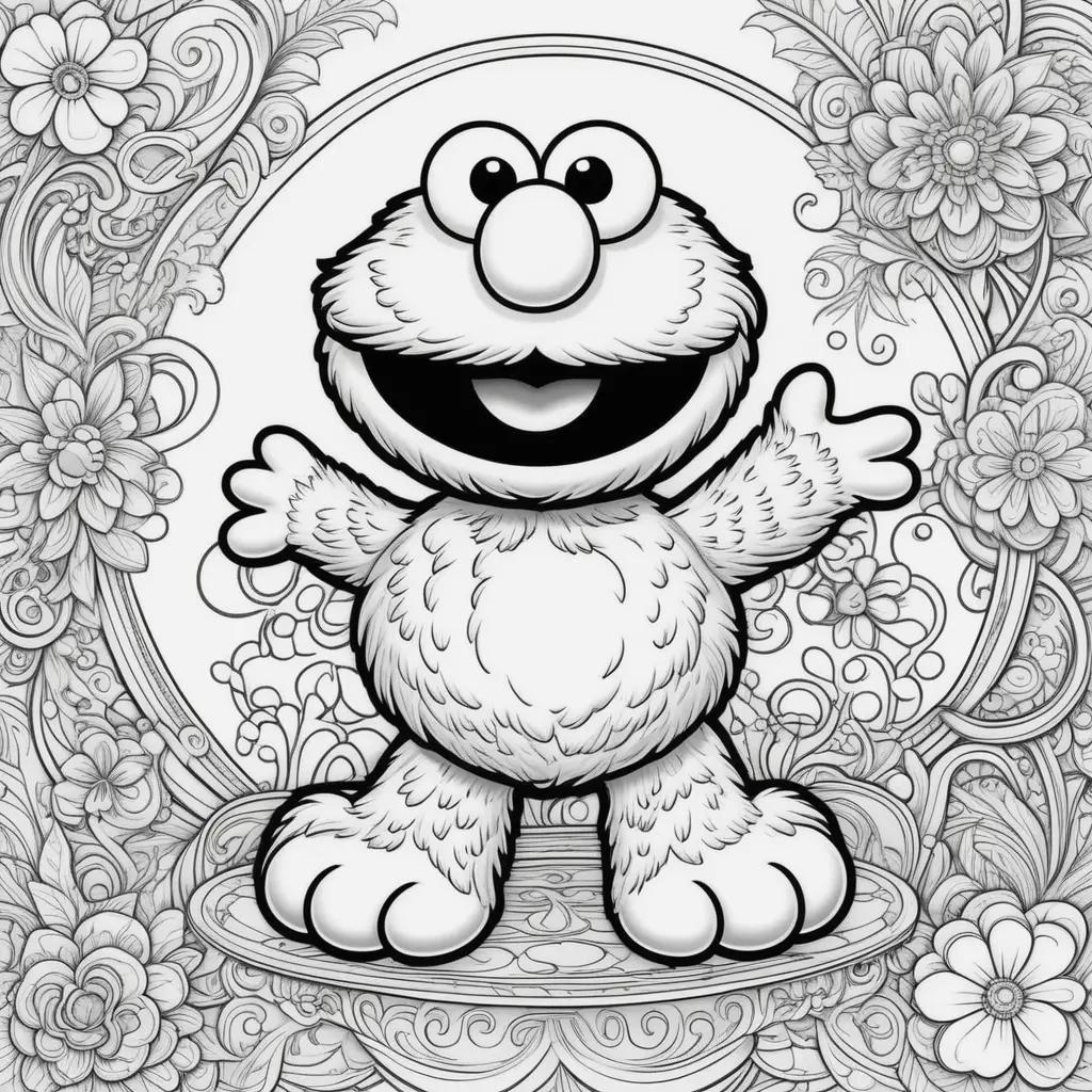 Elmo coloring pages with a cute face