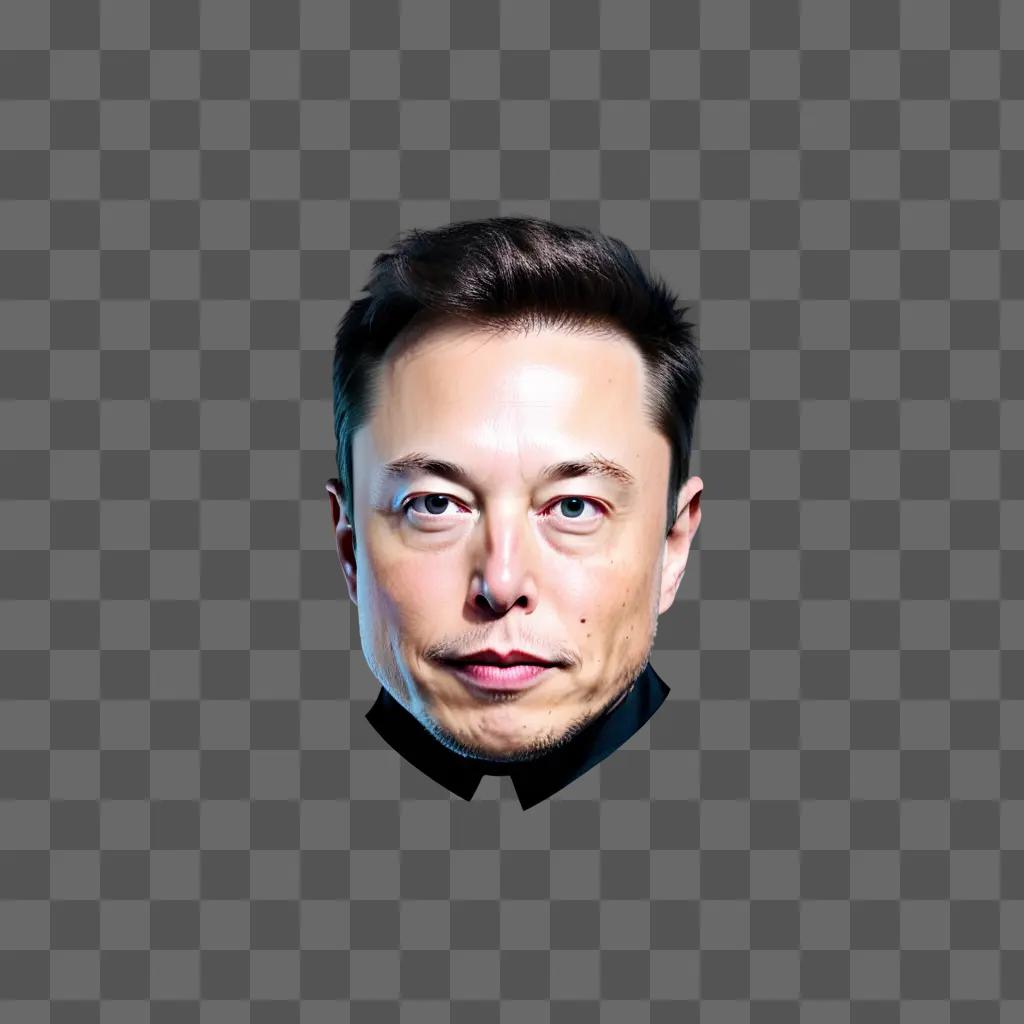 Elon Musks face with blurred background