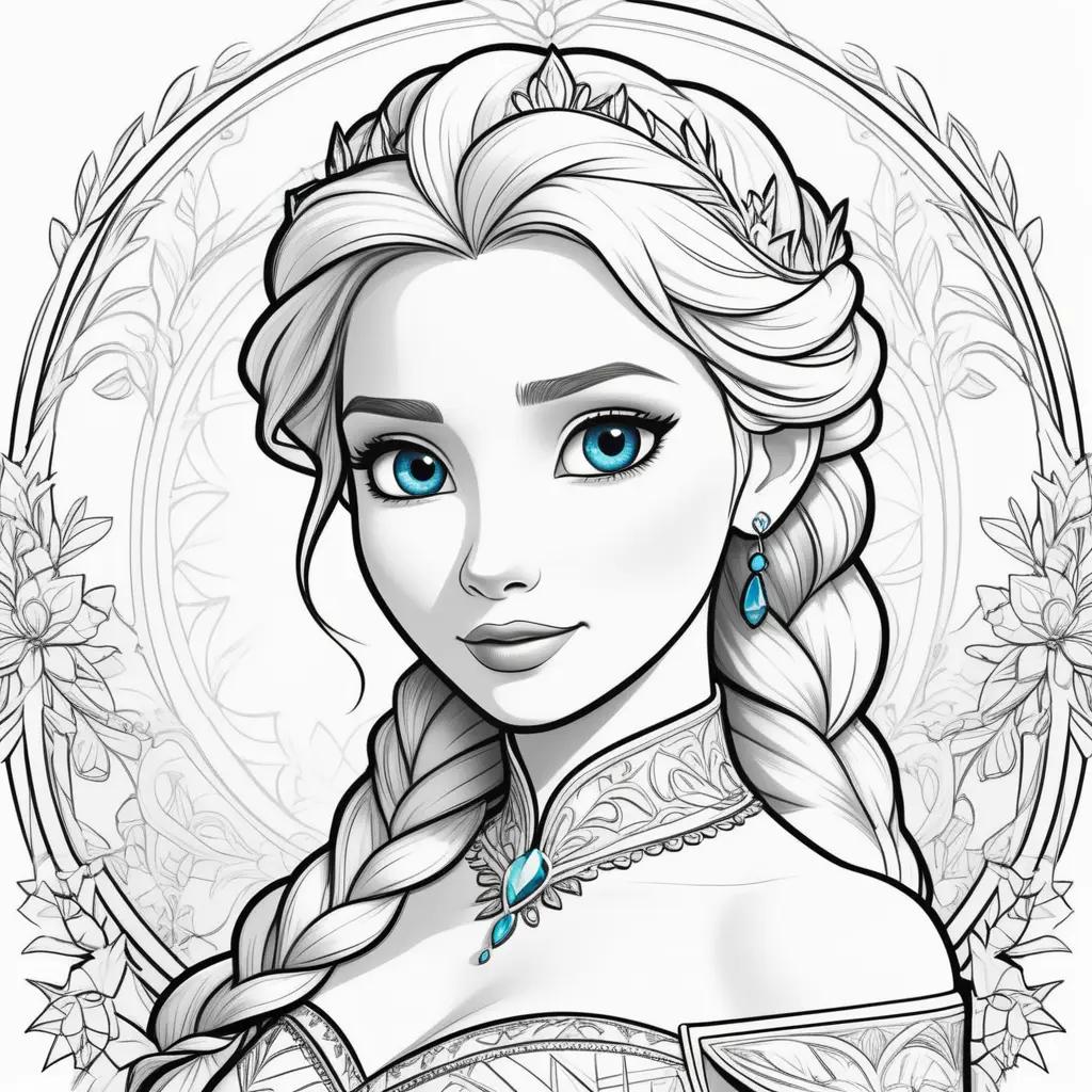 Elsa, Frozen coloring pages: Princess Elsa from the Disney movie Frozen