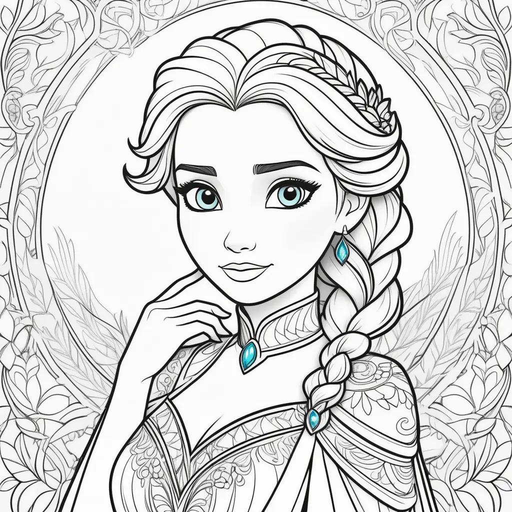 Elsa coloring pages for adults and kids